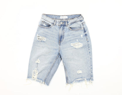 Primark Women's Blue Cut-Off Denim Shorts Size 8