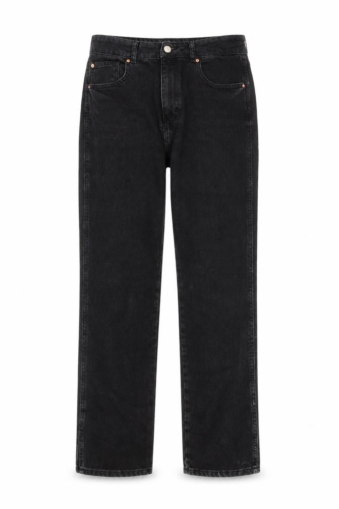 Womens UK Size 12 Denim Co Regular Fit Straight Black Jeans