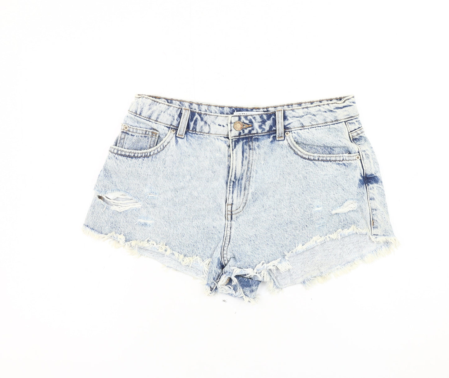 Zara Women's Blue Denim Cut-Off Shorts Size 10