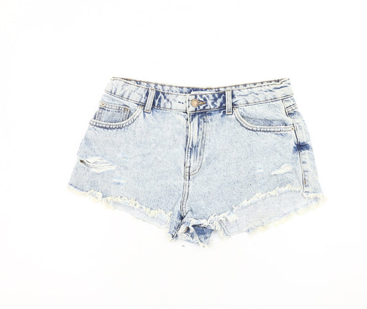 Zara Women's Blue Denim Cut-Off Shorts Size 10