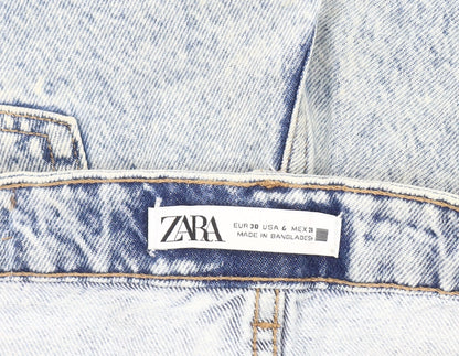 Zara Women's Blue Denim Cut-Off Shorts Size 10