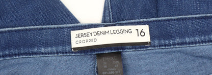 Next Women's Blue Cropped Slim Jersey Jeans Size 16