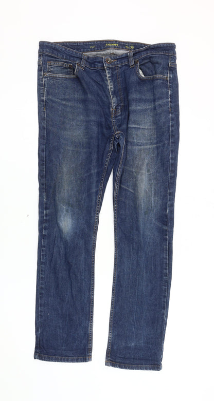 F&F Men's Blue Skinny Jeans Size 36L, Comfortable Denim