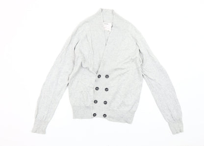Topman Men's Grey Cotton Cardigan Size S