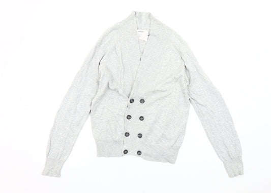 Topman Men's Grey Cotton Cardigan Size S