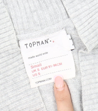 Topman Men's Grey Cotton Cardigan Size S