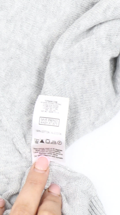 Topman Men's Grey Cotton Cardigan Size S