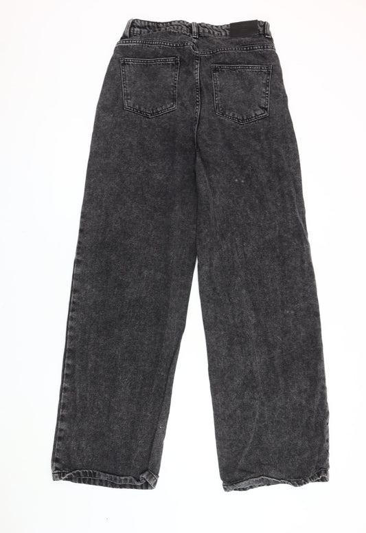 Boohoo Women's Black Straight Jeans, Size 12