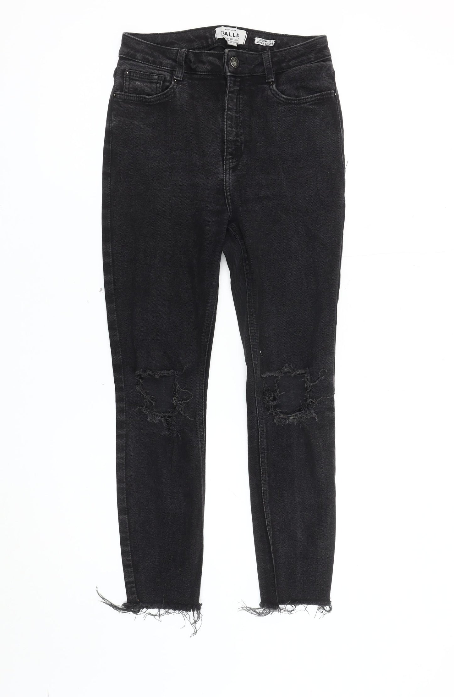 New Look Women's Black Skinny Distressed Jeans Size 10