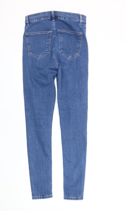 Topshop Women's Blue Skinny Distressed Jeans Size M