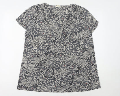 Womens UK Size 12 Fat Face Grey  T-Shirt