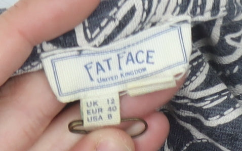 Womens UK Size 12 Fat Face Grey  T-Shirt
