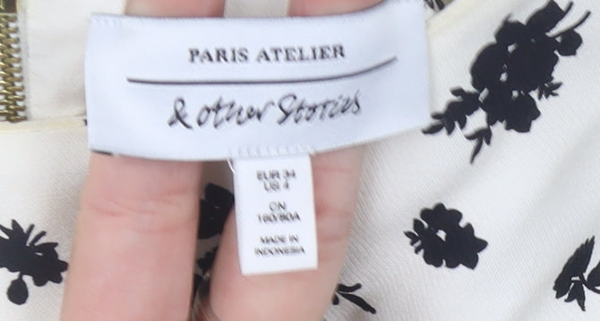 & Other Stories Women’s Ivory Shift Dress Size 6 Floral