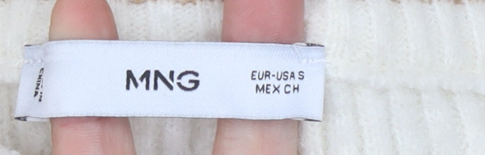 Womens UK Size S MNG Ivory Pullover Jumper