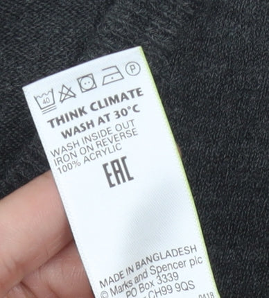 Marks and Spencer Men's Grey V-Neck Pullover Jumper M