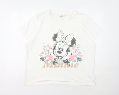 Womens UK Size 18 Disney White Basic T-Shirt