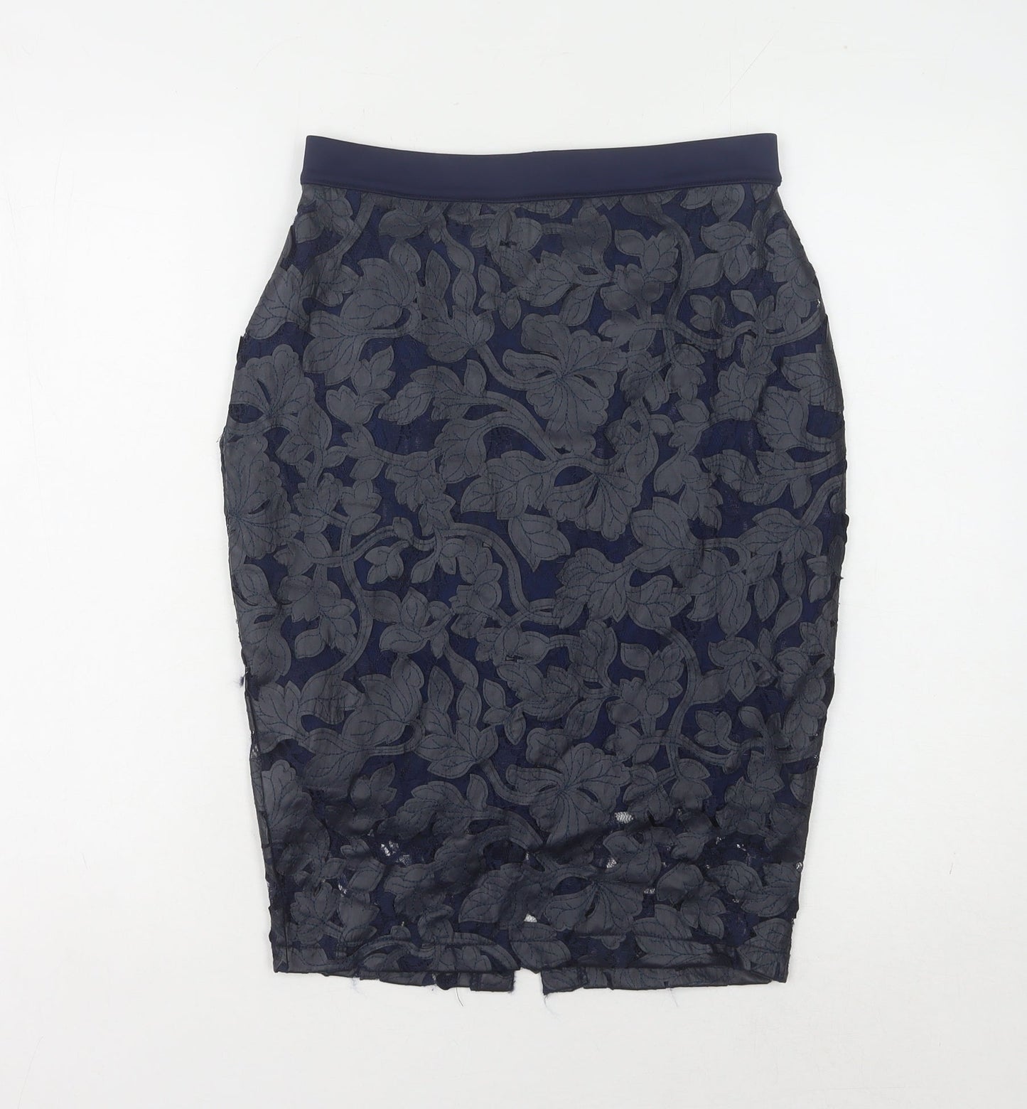 Lipsy Women's Blue Lace Pencil Skirt Size 10
