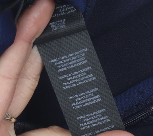 Lipsy Women's Blue Lace Pencil Skirt Size 10