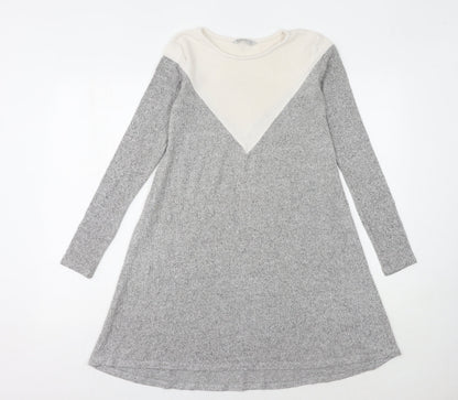 Stradivarius Women's Grey A-Line Dress Size 8