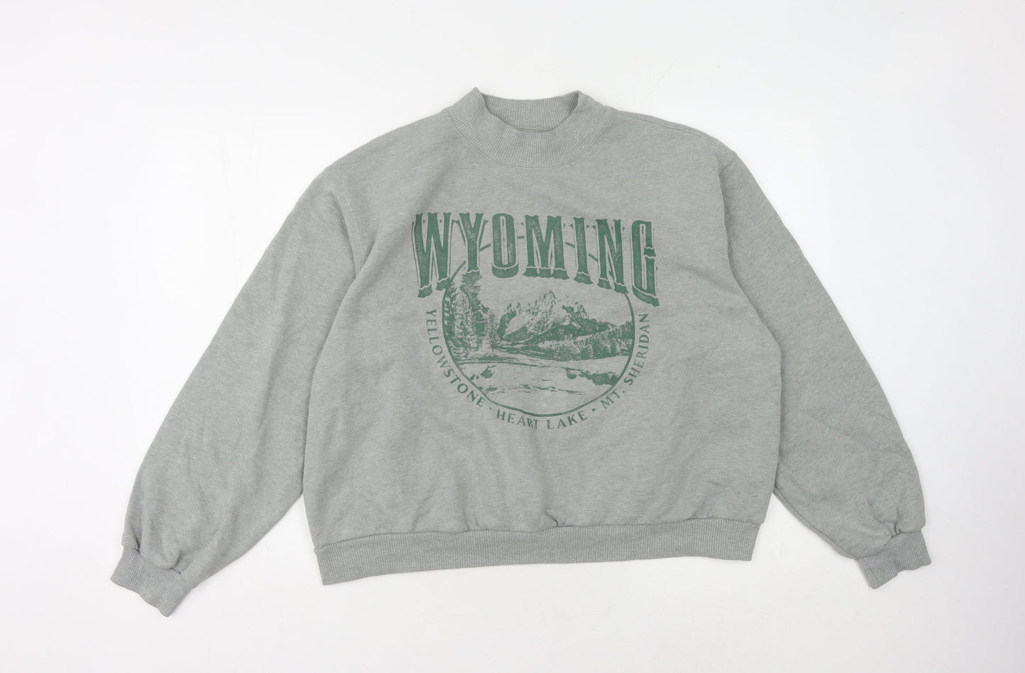 Hollister Grey Graphic Print Sweatshirt M Unisex