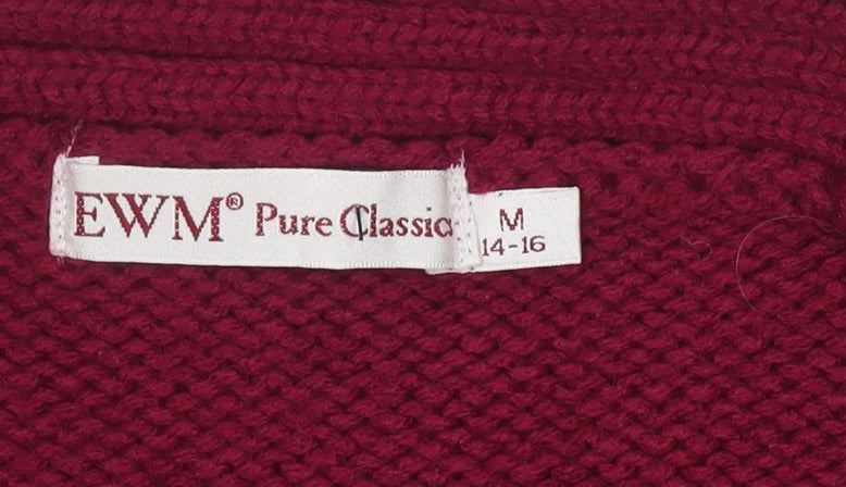 EWM Women's Red Full Zip Jumper, Size M