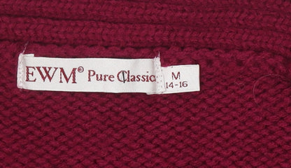 EWM Women's Red Full Zip Jumper, Size M