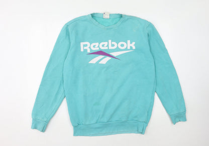 Mens UK Size M Reebok Blue Pullover Sweatshirt