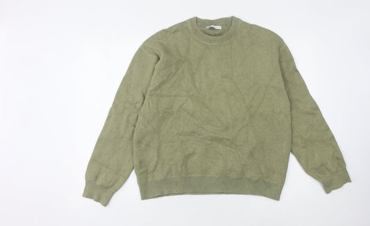 Womens UK Size 12 Zara Green Pullover Jumper