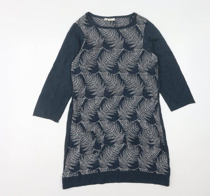 White Stuff Women's Blue Floral Knit Dress Size 12
