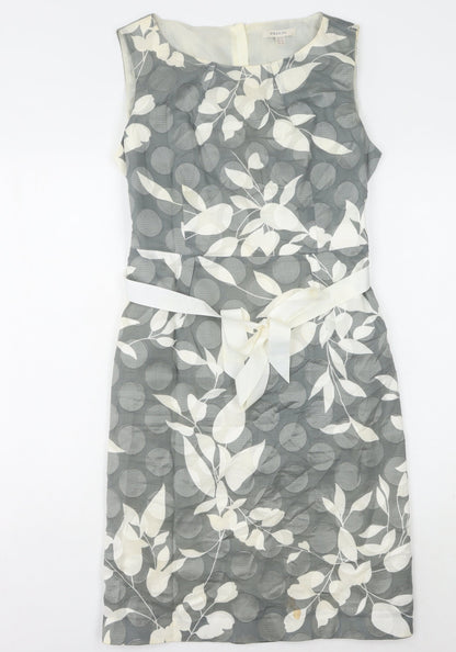 Precis Women's Grey Ivory Floral Dress Size 14