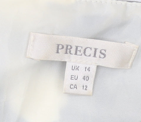 Precis Women's Grey Ivory Floral Dress Size 14
