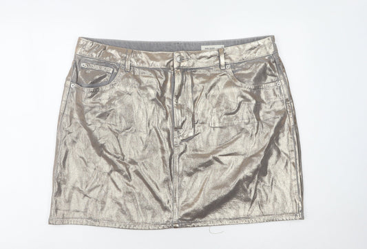 Marks and Spencer Women's Silver Mini Skirt Size 20