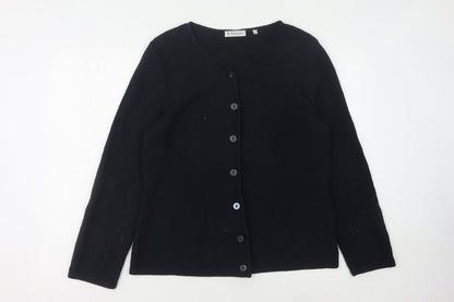 Bicalla Womens Black Cardigan L Tight-Knit Button