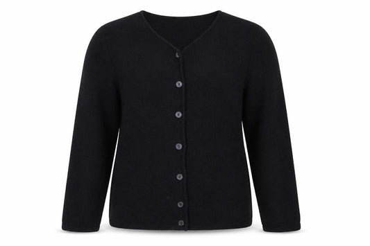 Bicalla Womens Black Cardigan L Tight-Knit Button