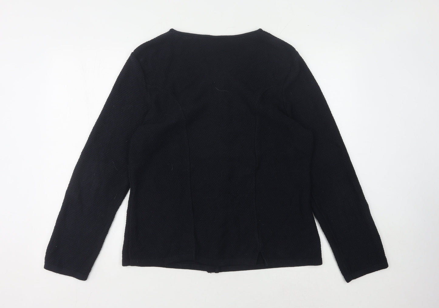 Bicalla Womens Black Cardigan L Tight-Knit Button