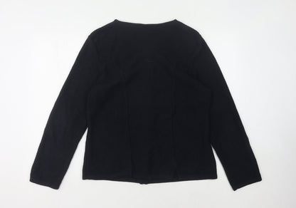 Bicalla Womens Black Cardigan L Tight-Knit Button