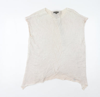 ENNYWEAR Women's Beige Knit Pullover Jumper