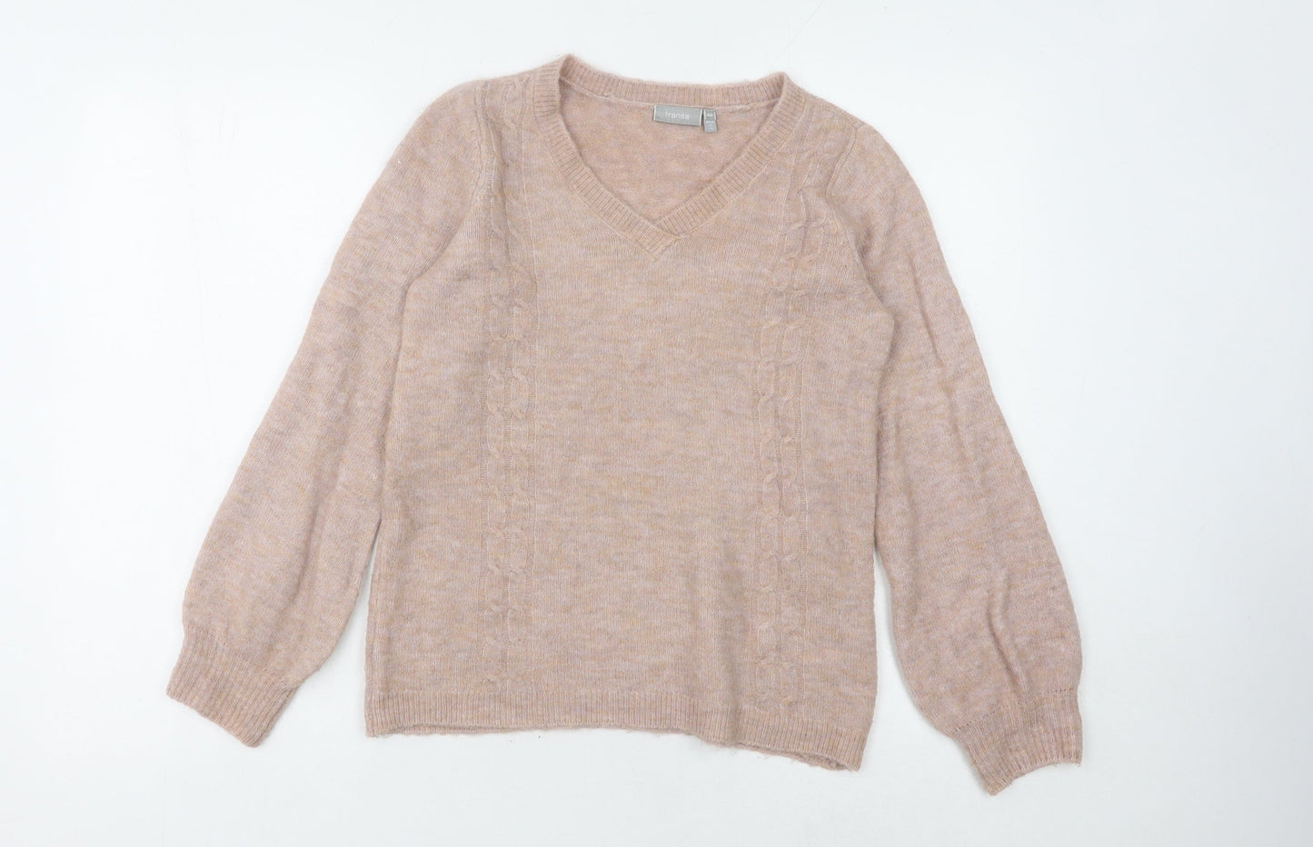 Womens UK Size XS Fransa Beige Pullover Jumper