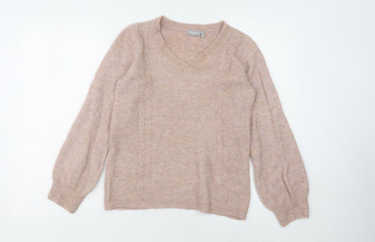 Womens UK Size XS Fransa Beige Pullover Jumper