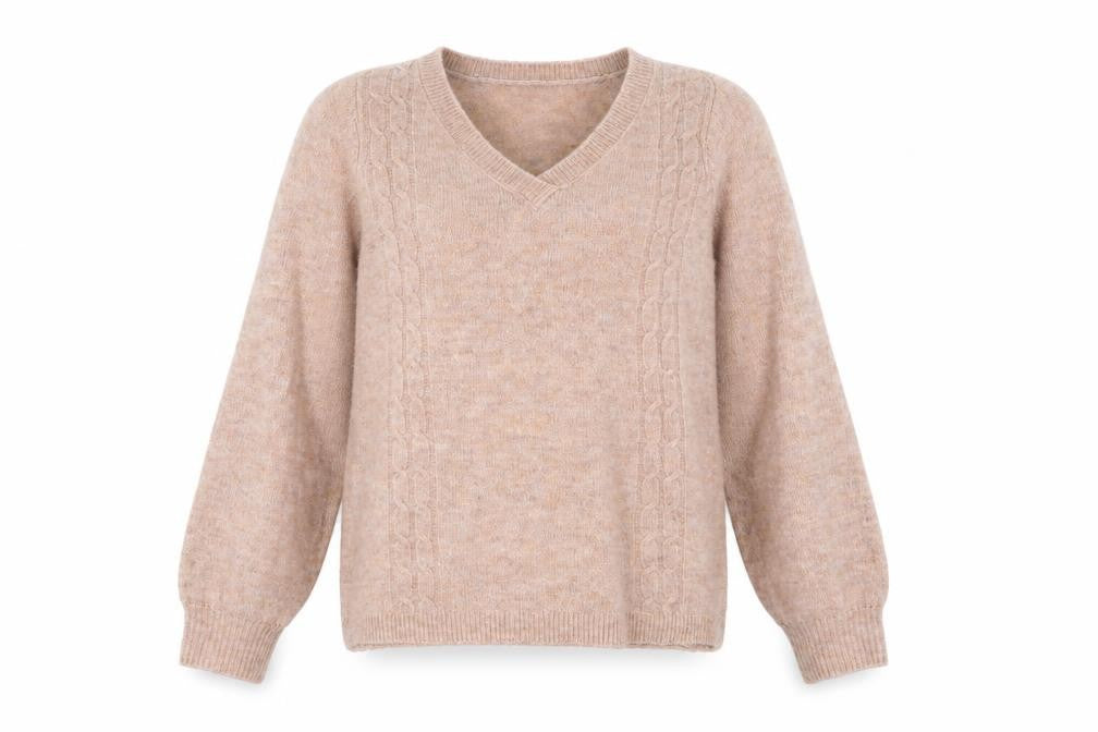 Womens UK Size XS Fransa Beige Pullover Jumper