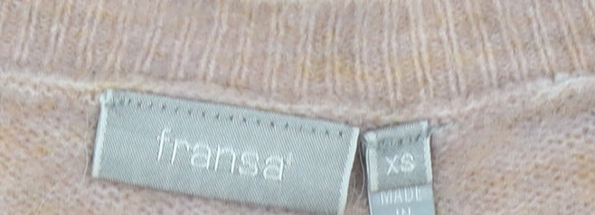 Womens UK Size XS Fransa Beige Pullover Jumper