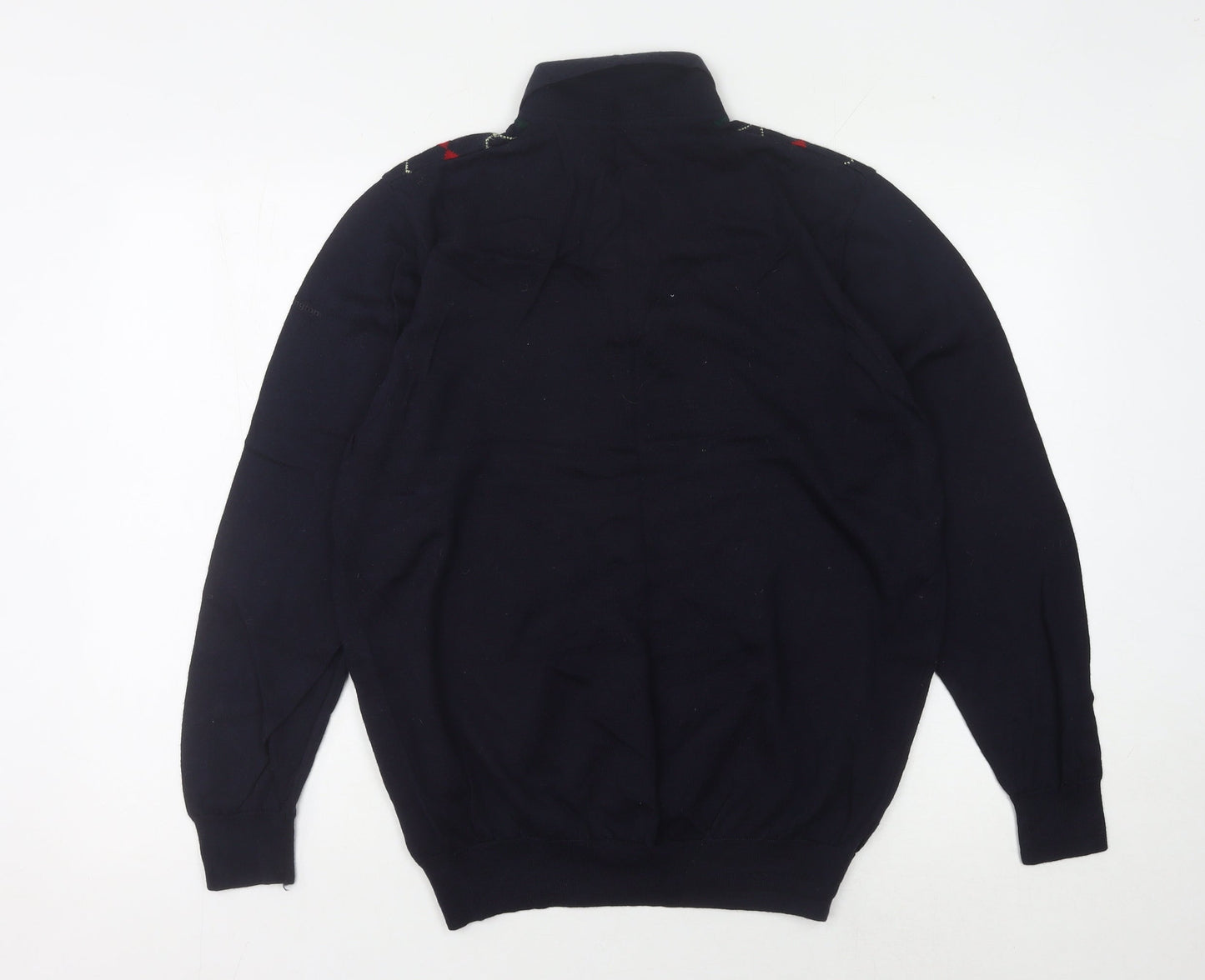 Burlington Men's Red Argyle Long Sleeve Polo Size 52