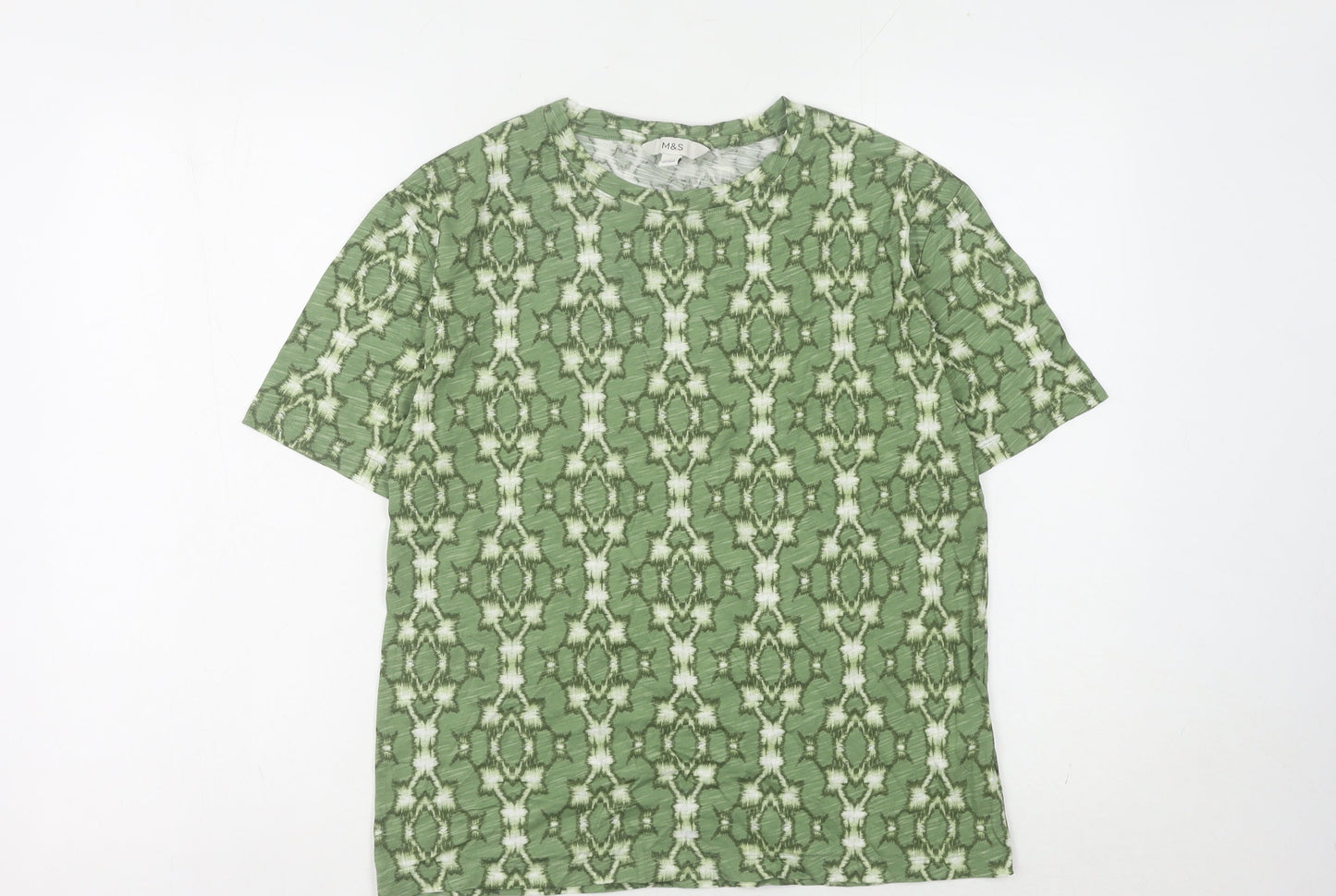 Womens UK Size 8 Marks and Spencer Green Basic T-Shirt