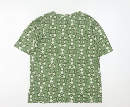 Womens UK Size 8 Marks and Spencer Green Basic T-Shirt