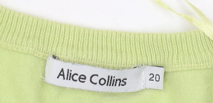 Womens UK Size 20 Alice Collins Green Pullover Jumper