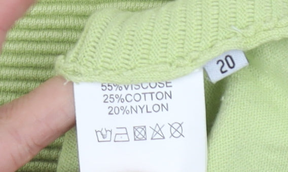 Womens UK Size 20 Alice Collins Green Pullover Jumper