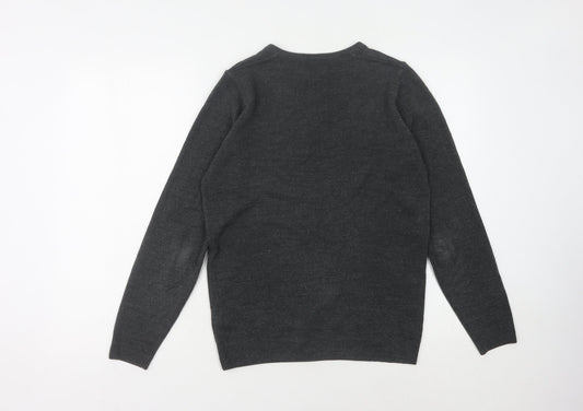 Marks and Spencer Men's Black V-Neck Pullover Jumper S