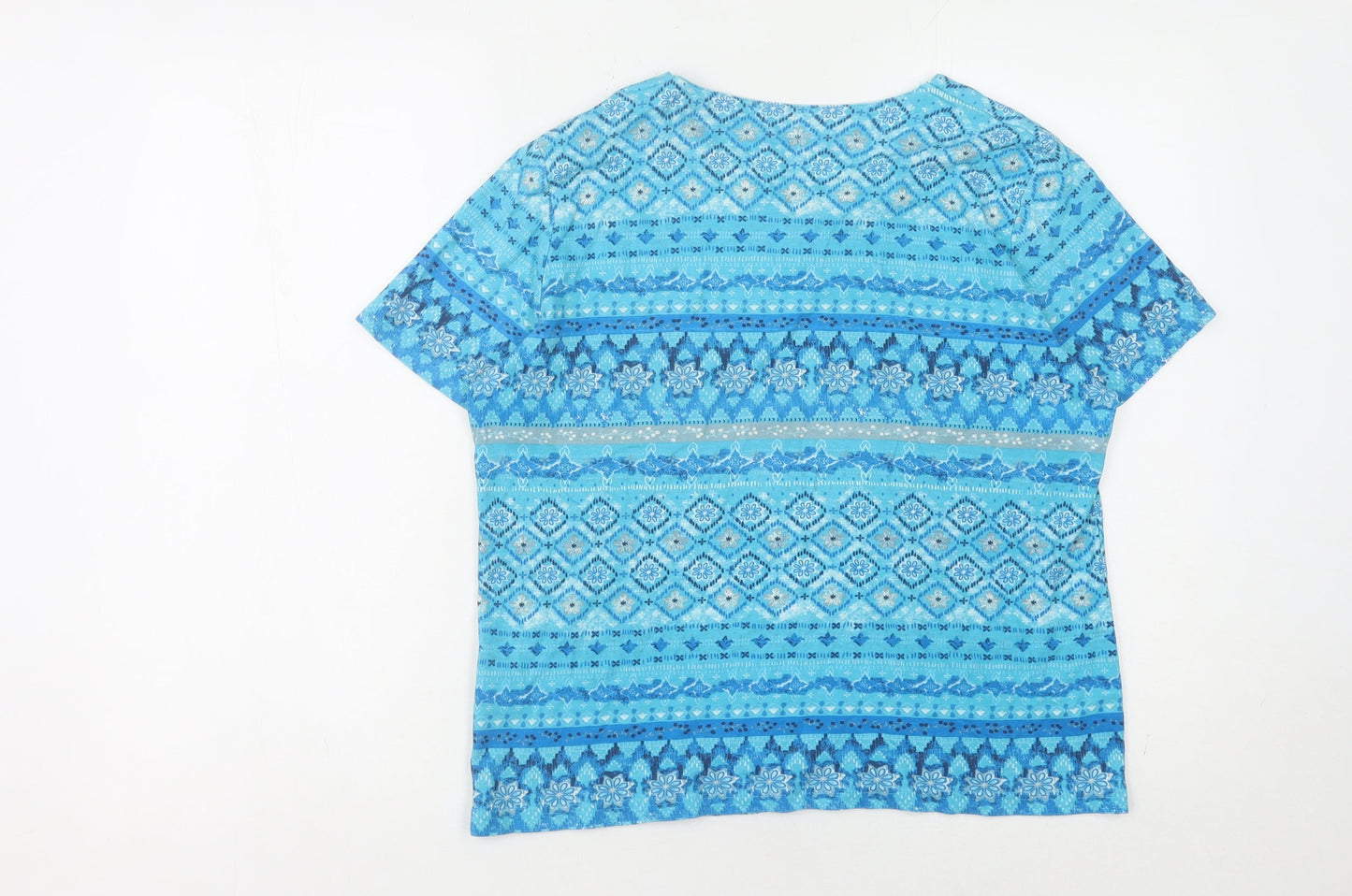 Womens UK Size M Isle Essentials Blue Basic T-Shirt