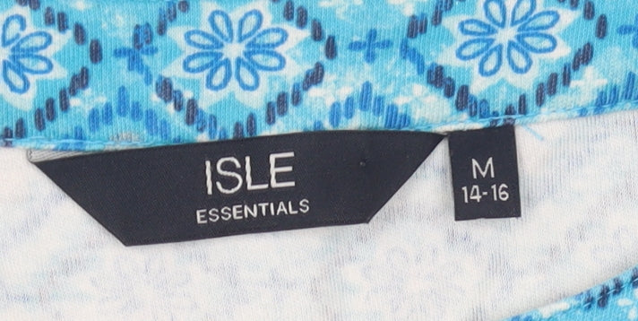 Womens UK Size M Isle Essentials Blue Basic T-Shirt