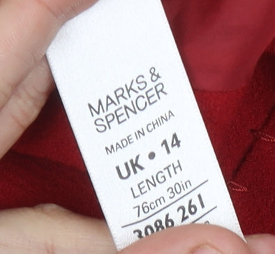 Marks and Spencer Women's Red A-Line Skirt Size 14
